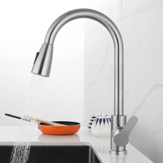 Pull-Out Kitchen Faucet with Dual Spray & 360° Swivel