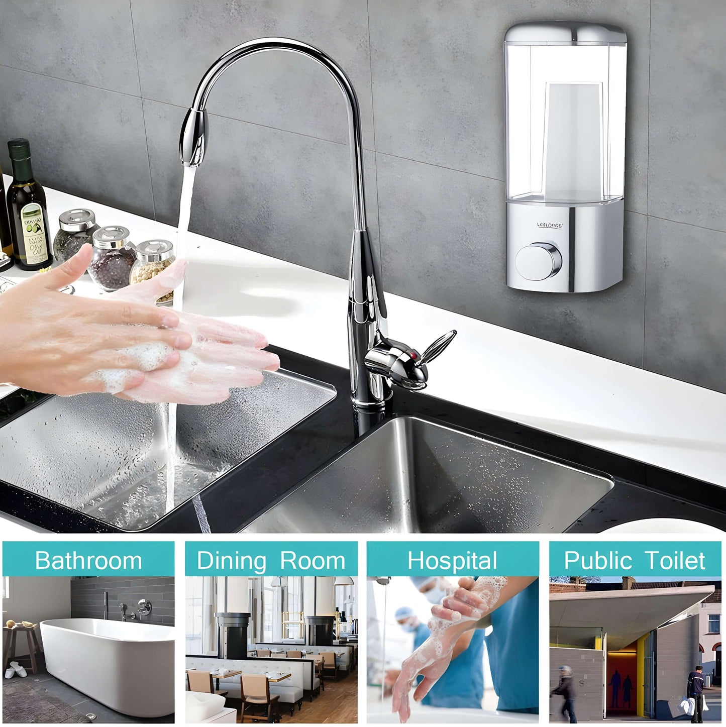 Sanitify™ Wall-Mount Soap Dispenser